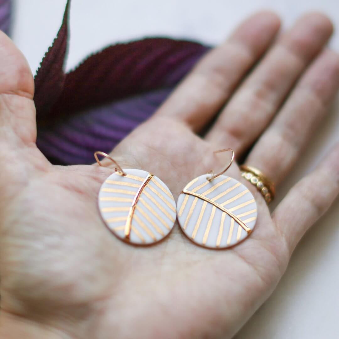 Gold Palm Earrings - Large - BAJA Collection by Remnant Studios