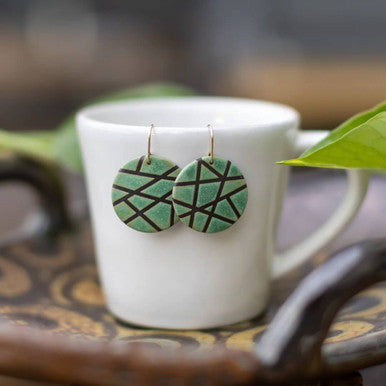 Green Mosaic Earrings - Honfleur Collection by Remnant Studios