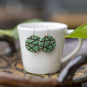 Green Mosaic Earrings - Honfleur Collection by Remnant Studios