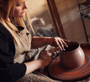 Small Wave Corked Vessel by Fig Tree Pots