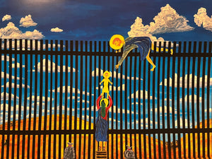 Jesus, Maria and Jose at the Wall Print by Ricardo Zamora