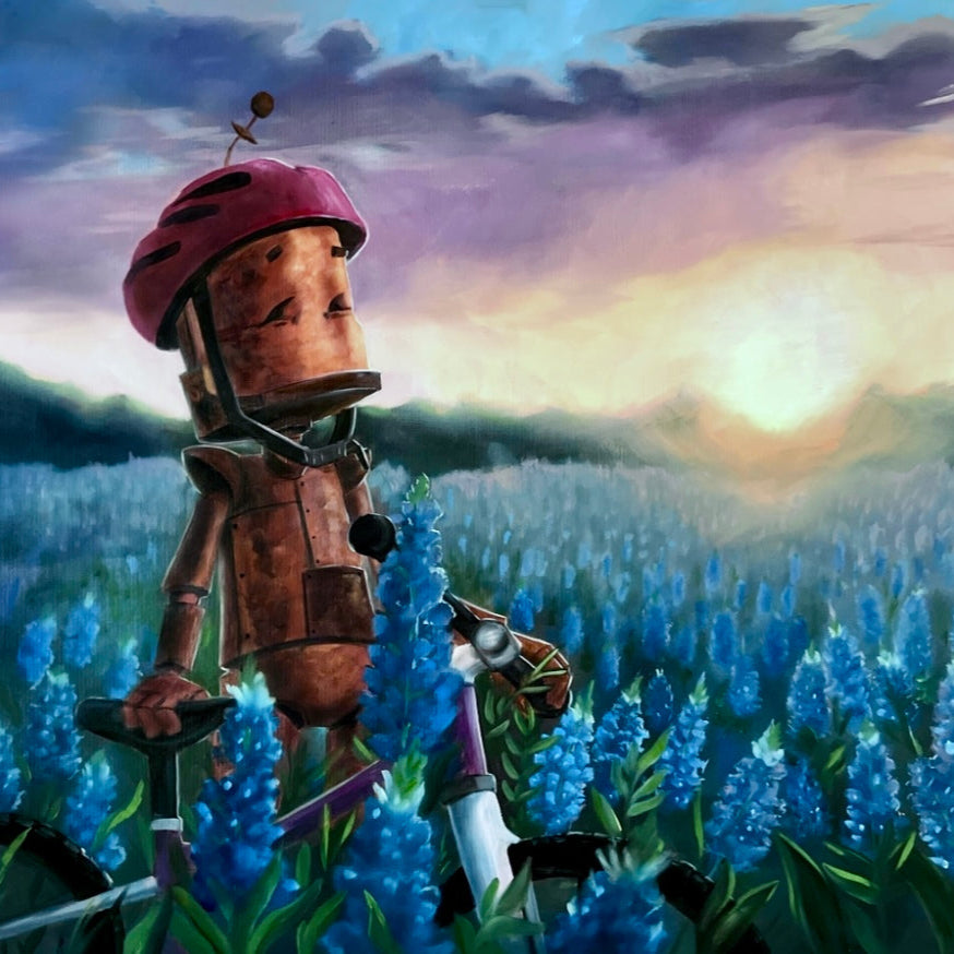 Bluebonnet Bot - Robots in Rowboats by Lauren Briere + Paper Print