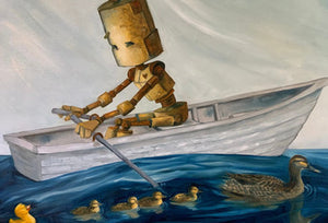 Ducky Bot - Robots in Rowboats by Lauren Briere + Paper Print