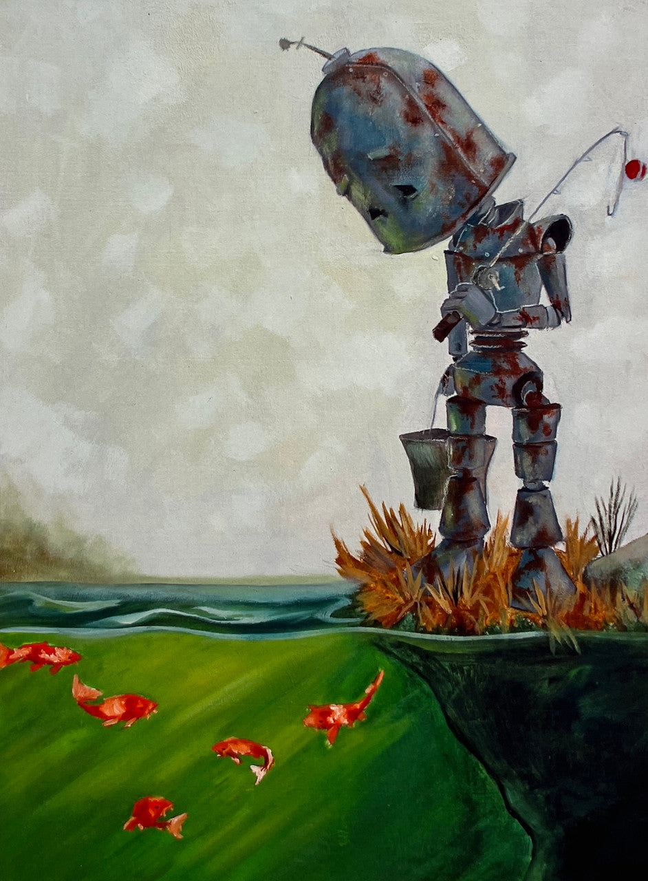 Koi Bot - Robots in Rowboats by Lauren Briere + Paper Print