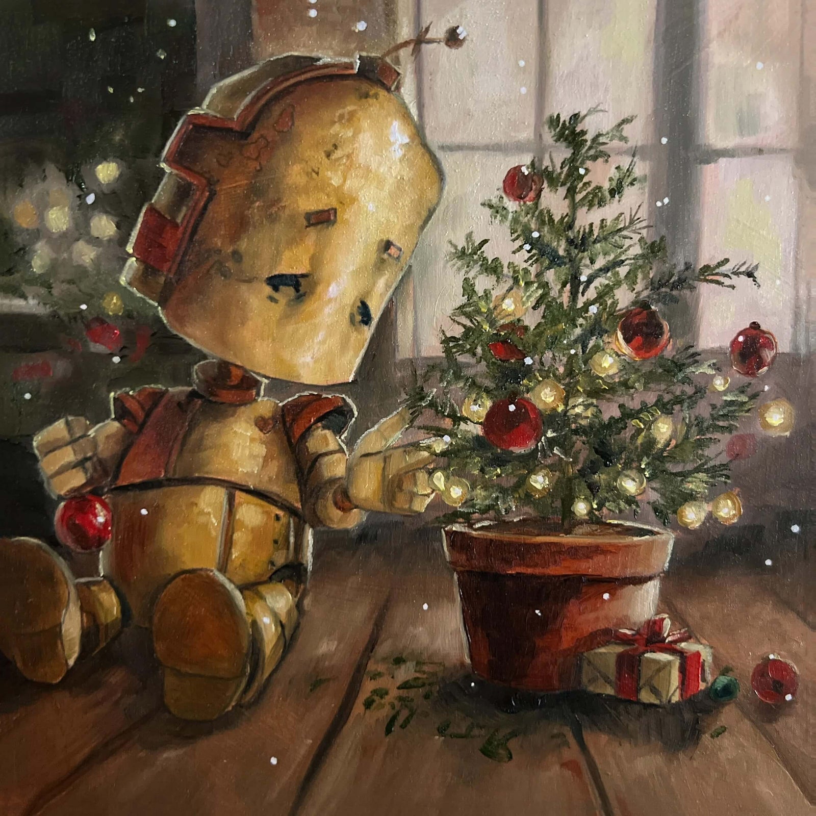 Christmas Bot - Robots in Rowboats by Lauren Briere + Paper Print