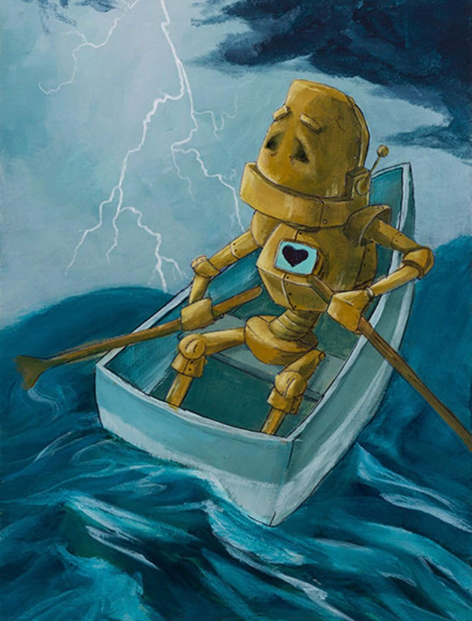 Lightning Bot - Robots in Rowboats by Lauren Briere + Paper Print