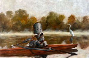 Morning Row Bot - Robots in Rowboats by Lauren Briere + Paper Print