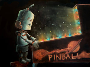 Pinball Bot - Robots in Rowboats by Lauren Briere + Paper Print