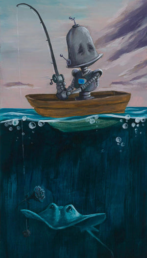 Ray Bot - Robots in Rowboats by Lauren Briere + Paper Print