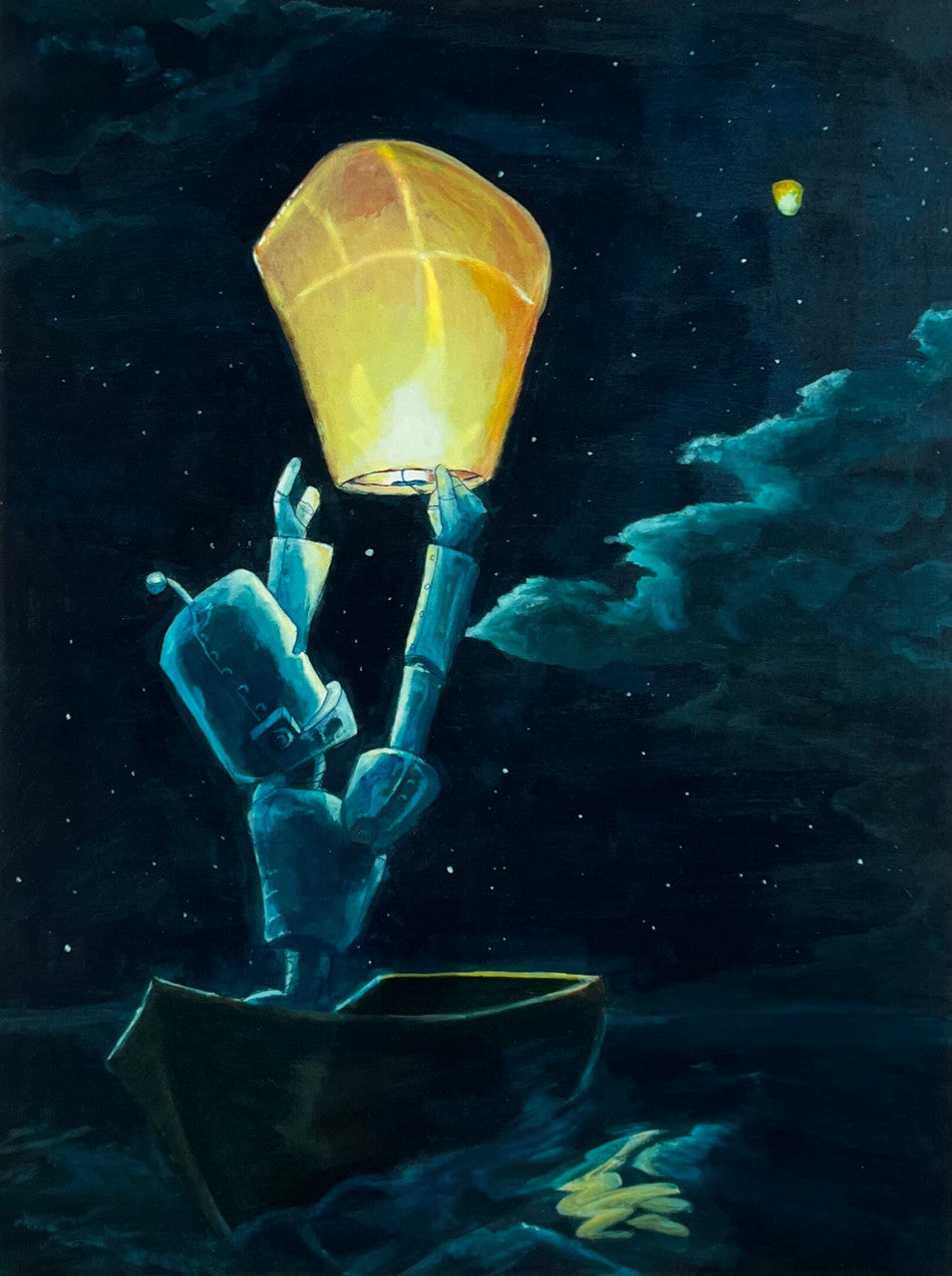 Sky Lantern Bot - Robots in Rowboats by Lauren Briere + Paper Print