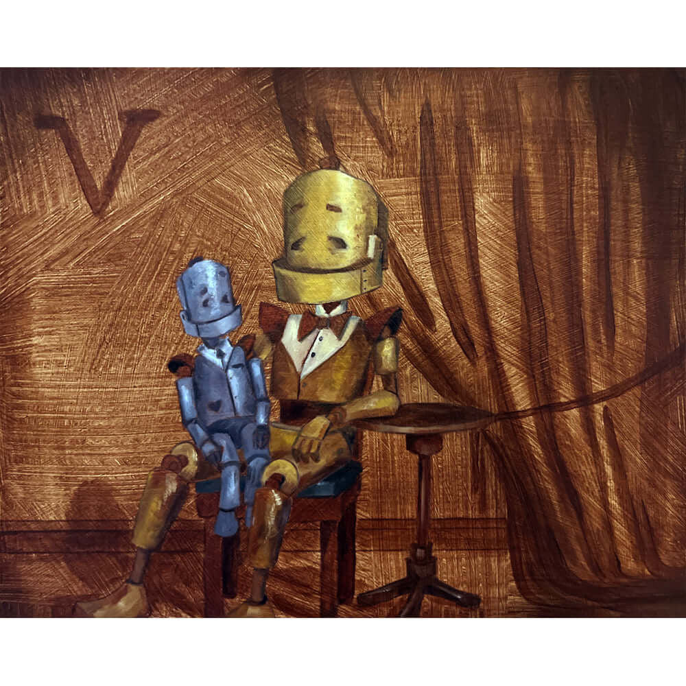 V Bot -Robots in Rowboats by Lauren Briere + Paper Print