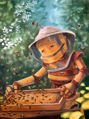 Beekeeper Bot - Robots in Rowboats by Lauren Briere + Paper Print