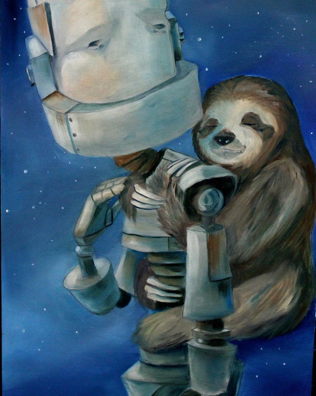 Sloth Bot Robots in Rowboats by Lauren Briere Print on Large