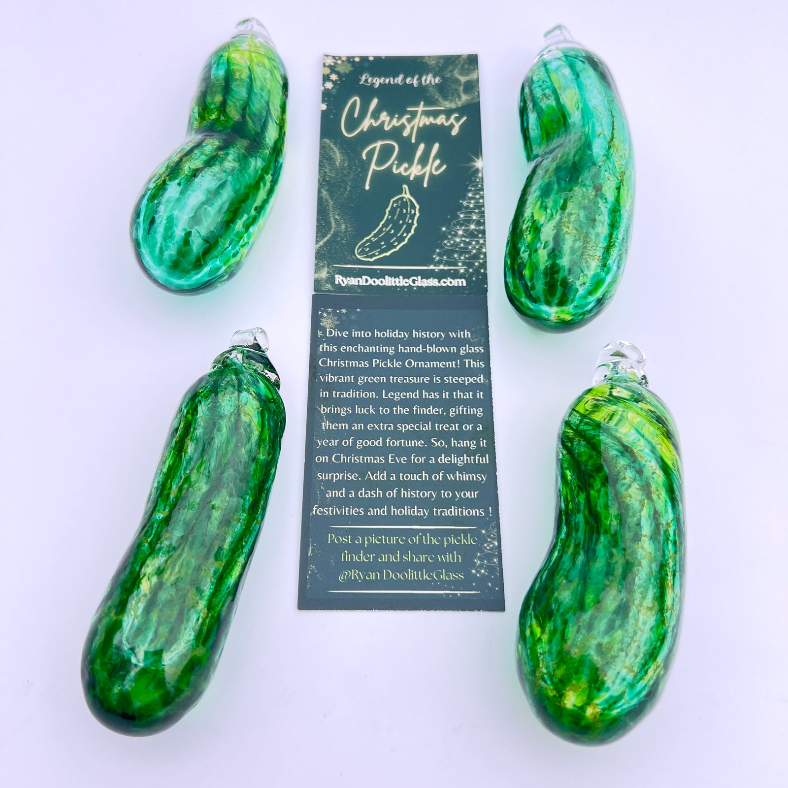Blown Glass Pickle Ornament by Ryan Doolittle Glass