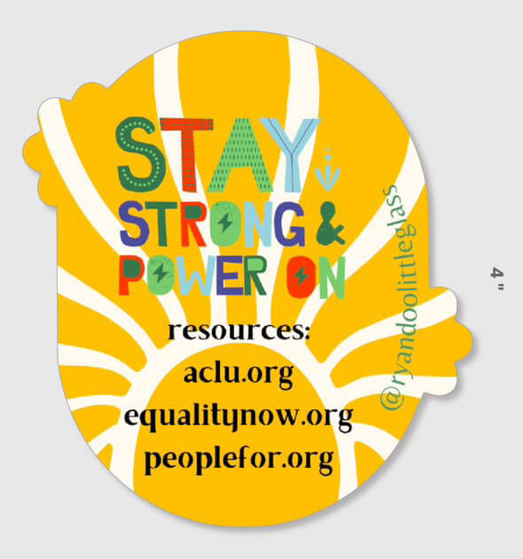 Refuse, Resist, Rebel, Revolt Stickers by Ryan Doolittle Glass