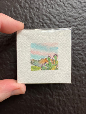 Teeny Tiny Prickly Pear Mesa Original by Sally Van Horn