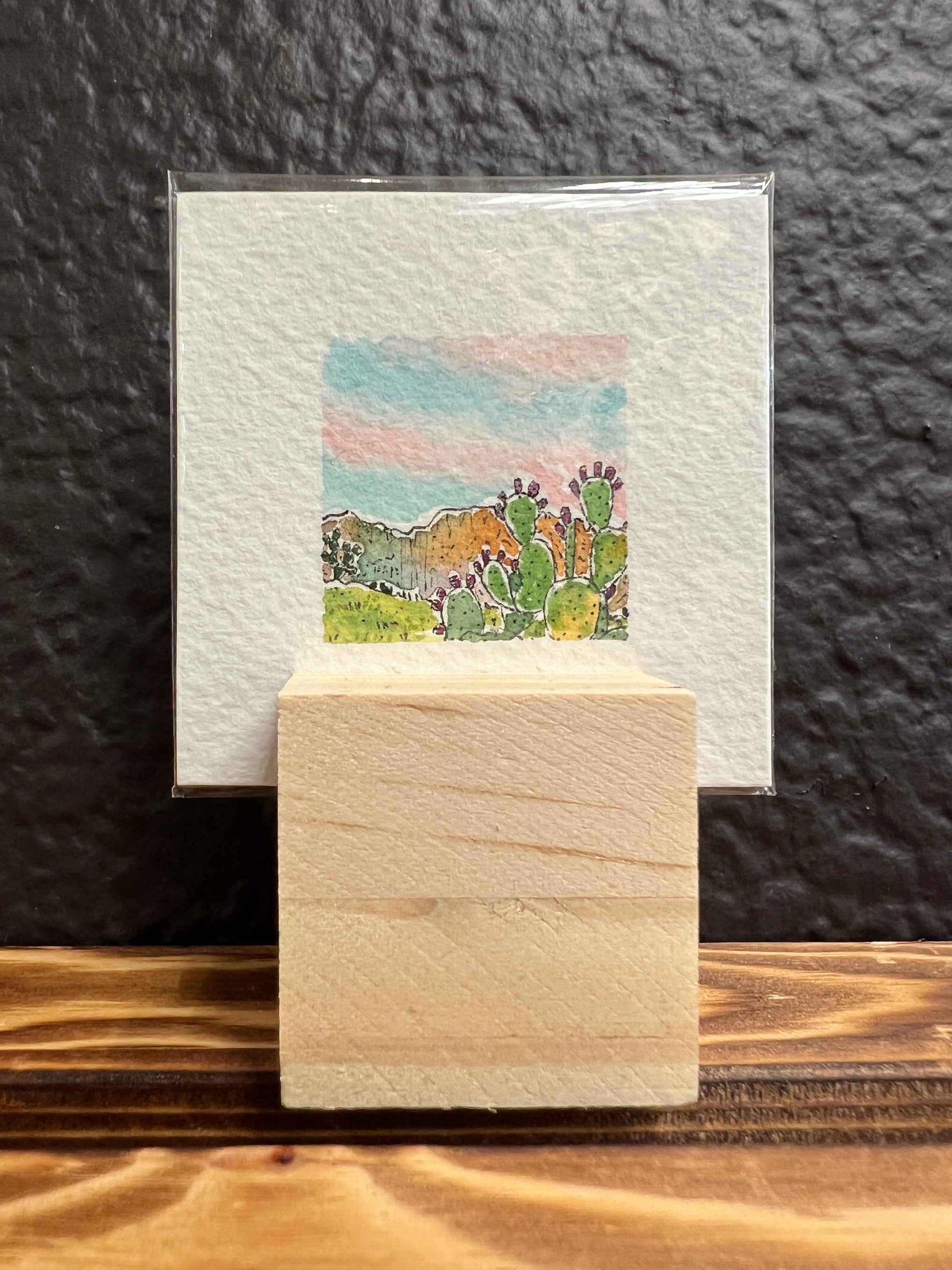 Teeny Tiny Prickly Pear Mesa Original by Sally Van Horn