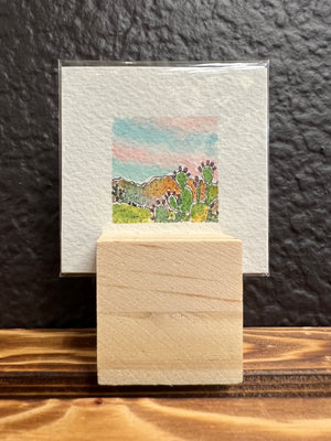 Teeny Tiny Prickly Pear Mesa Original by Sally Van Horn