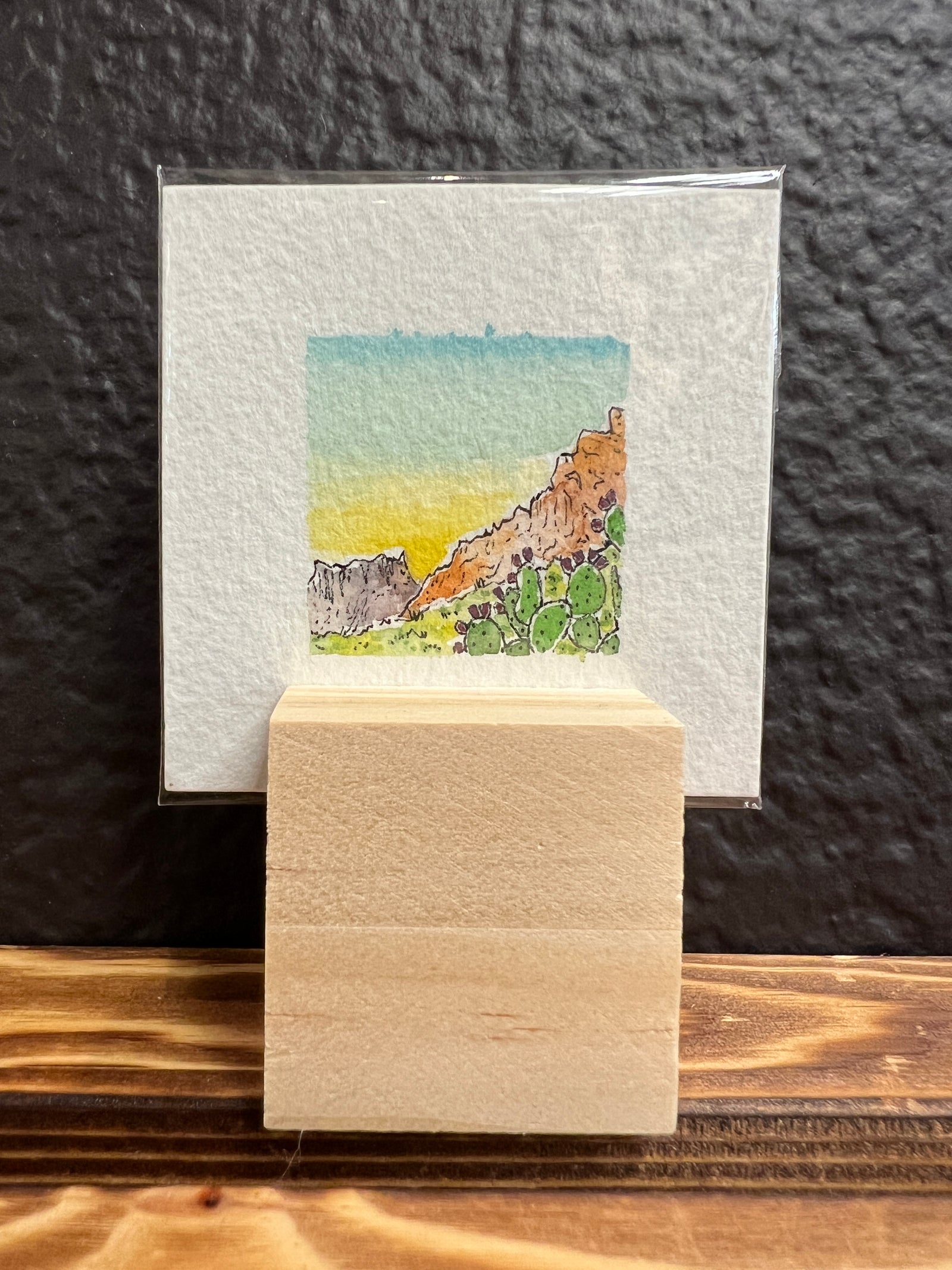 Teeny Tiny Prickly Pear Mountain Original by Sally Van Horn