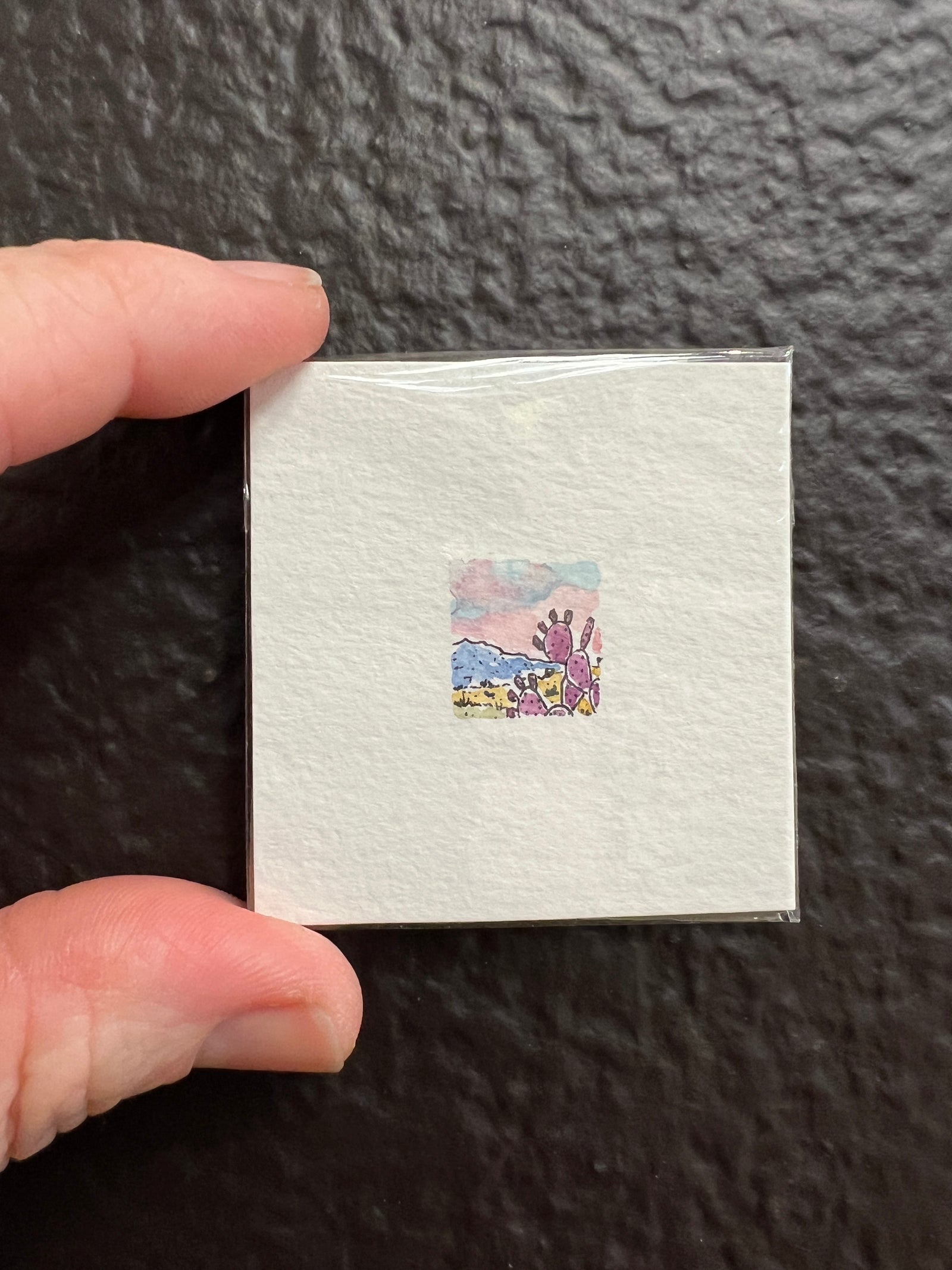 Teeny Tiny Purple Prickly Pear Original by Sally Van Horn