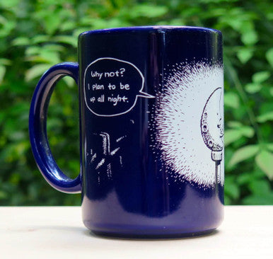 Up All Night & Moon Mug by Sam Hurt