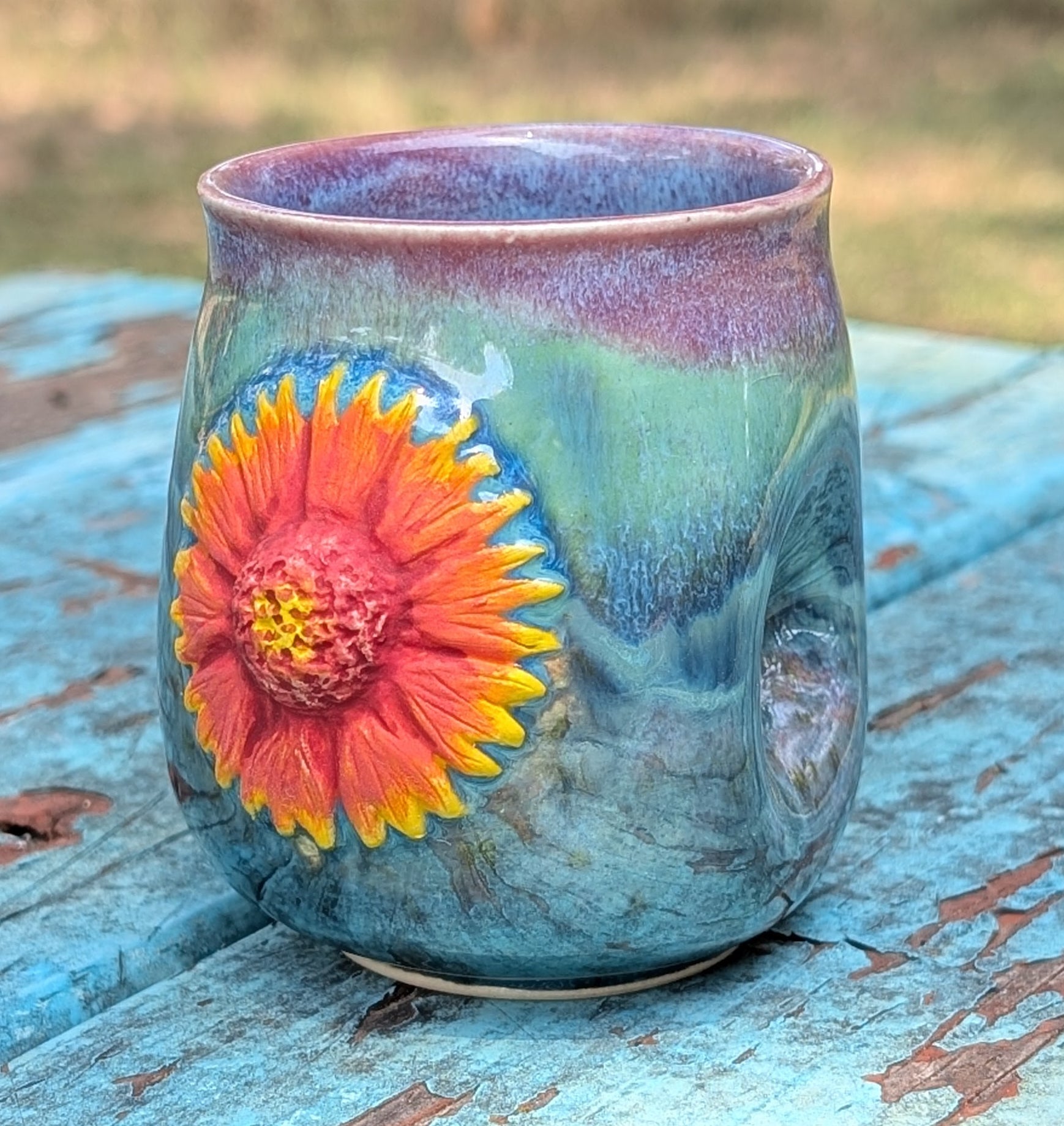 Thumbprint Sipper - Indian Blanket Tumblers by Sarah Beth Pottery