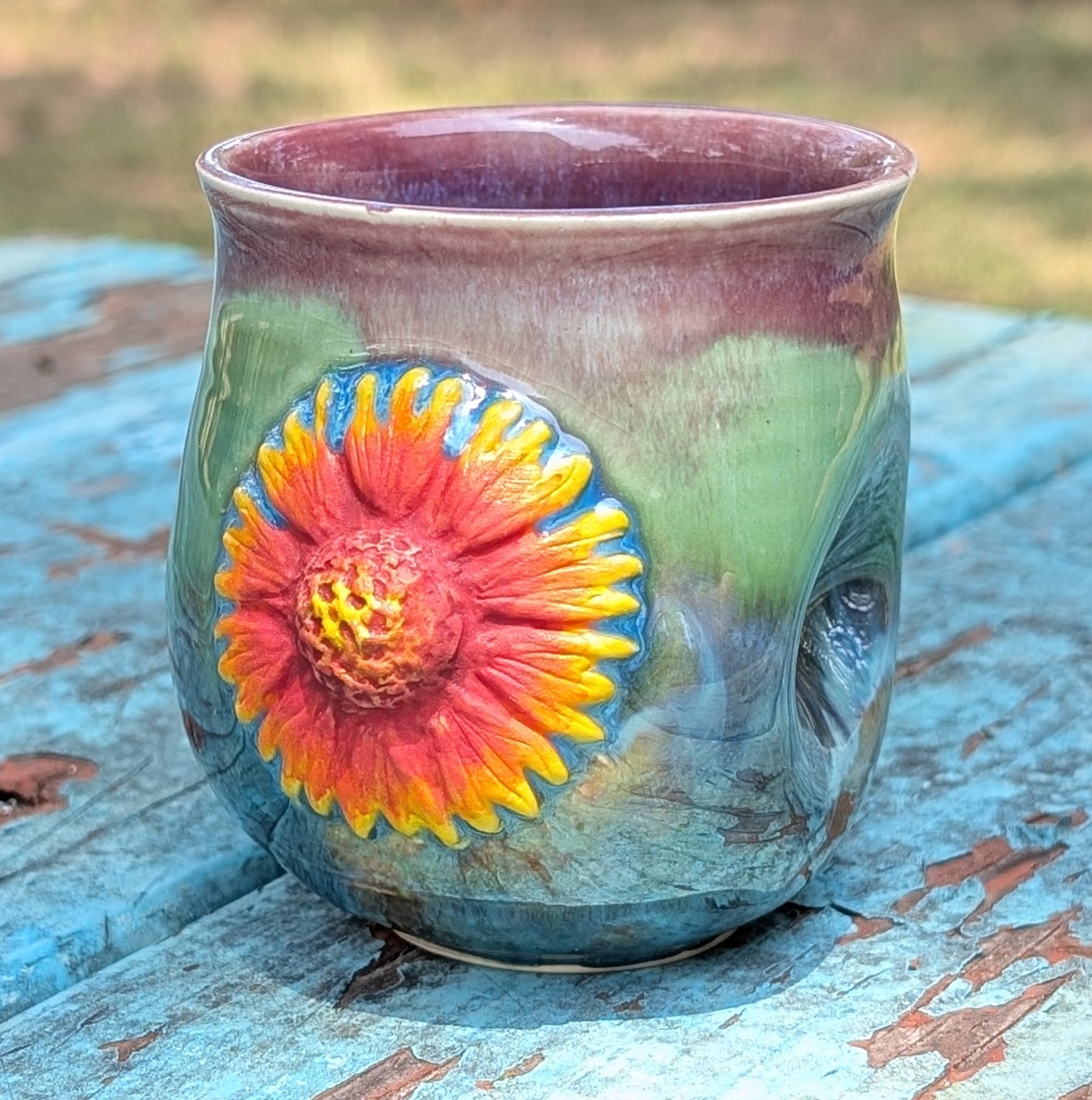 Thumbprint Sipper - Indian Blanket Tumblers by Sarah Beth Pottery