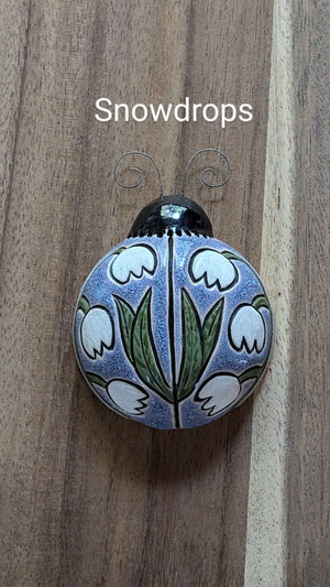 Snowdrops Ladybug by Sarah Beth Pottery