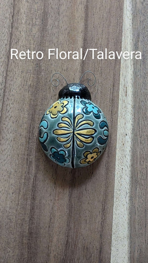 Retro Floral/Talavera Ladybug by Sarah Beth Pottery