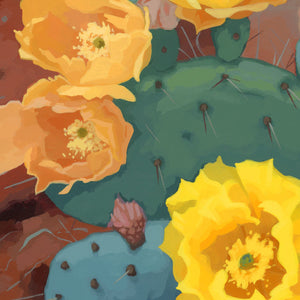 Nopal Cactus Flowers Print by  Sarah Moore