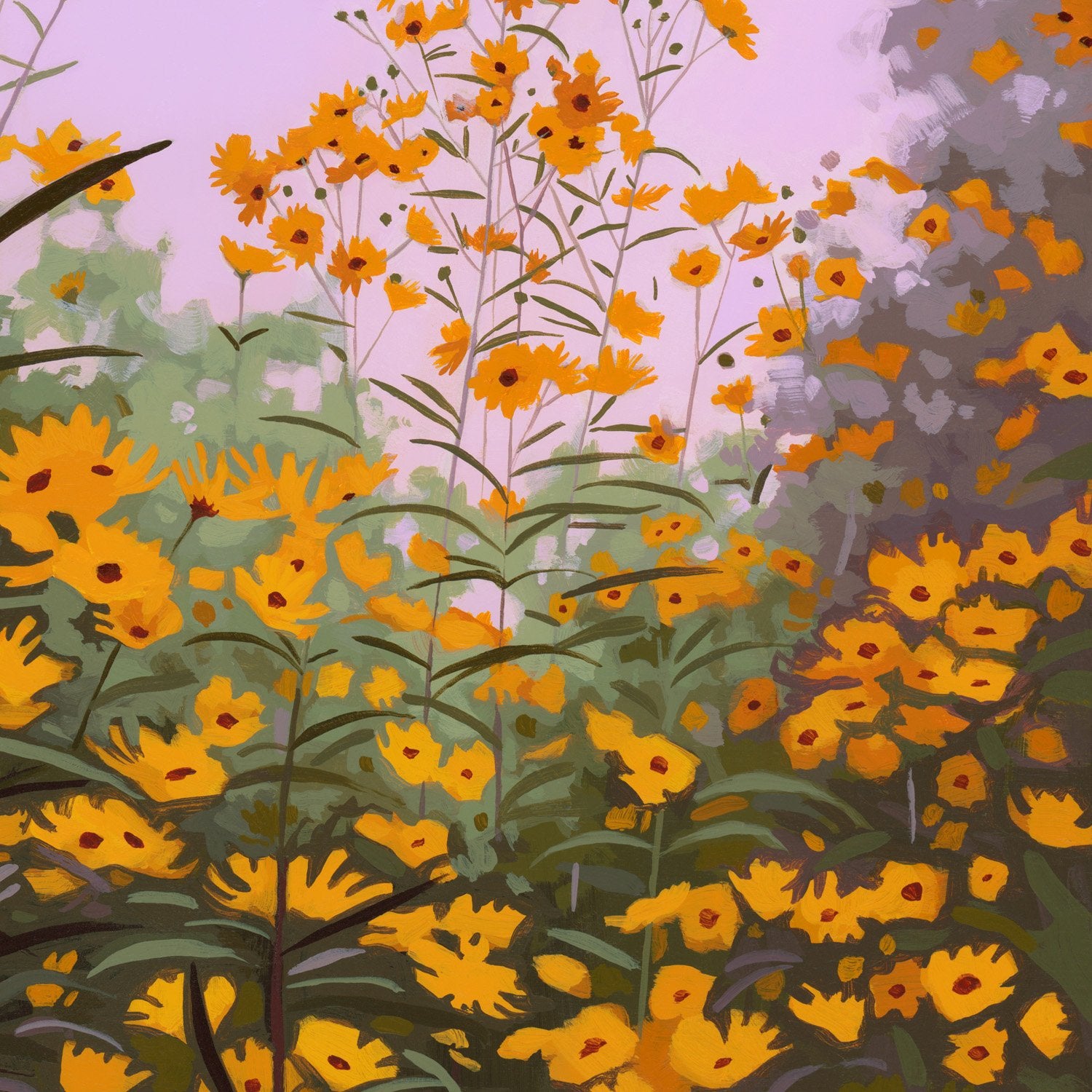 Sunrise Sunflowers Print by  Sarah Moore