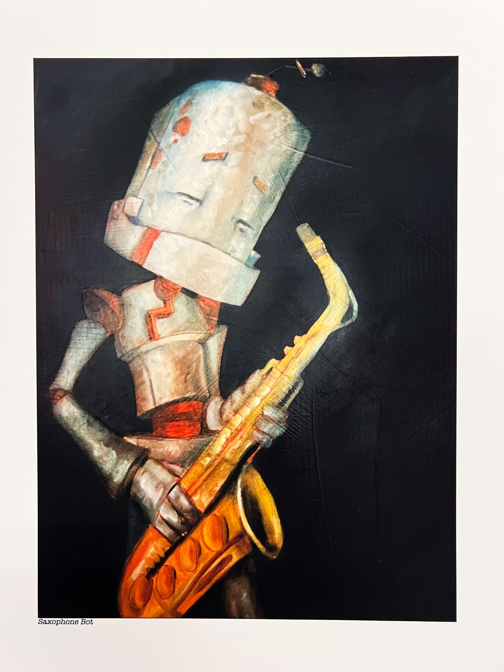 Saxophone Bot - Robots in Rowboats by Lauren Briere + Paper Print