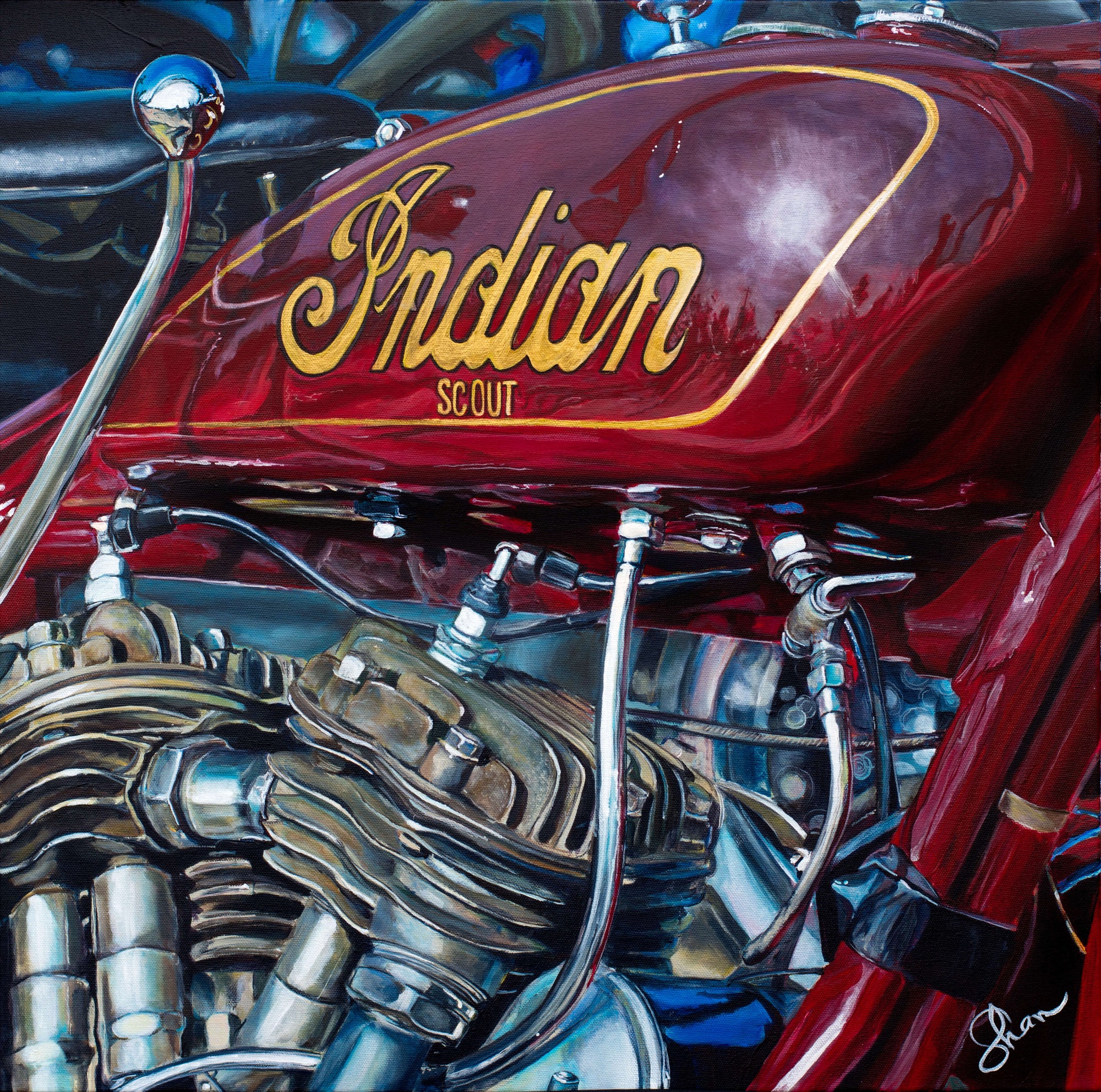 1930 Indian Scout 101 Motorcycle by Shan Fannin