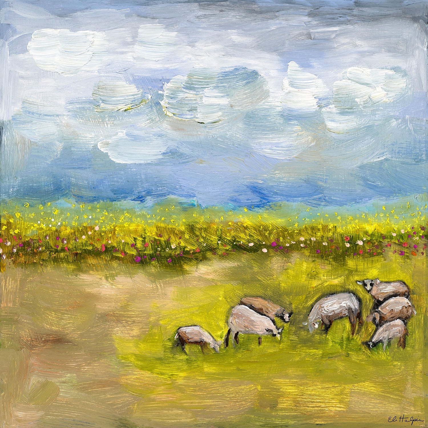 Sheep Pasture by Eli Halpin + 12"x12" Paper