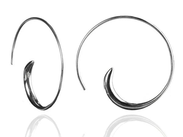 Classic Silver Swirly Earrings - Large by Sikara & Co.