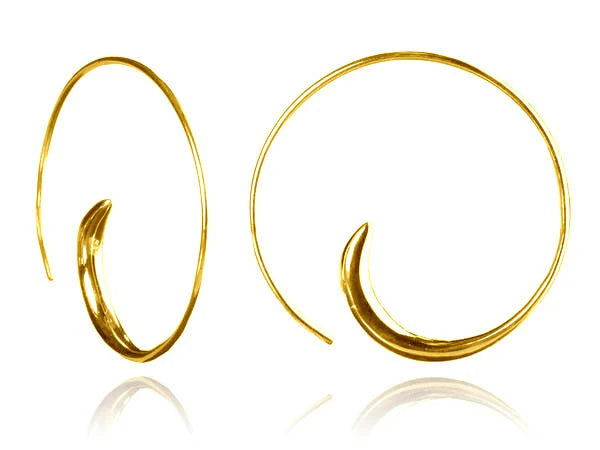 Classic 18k Gold Plated Swirly Earrings - Large by Sikara & Co.
