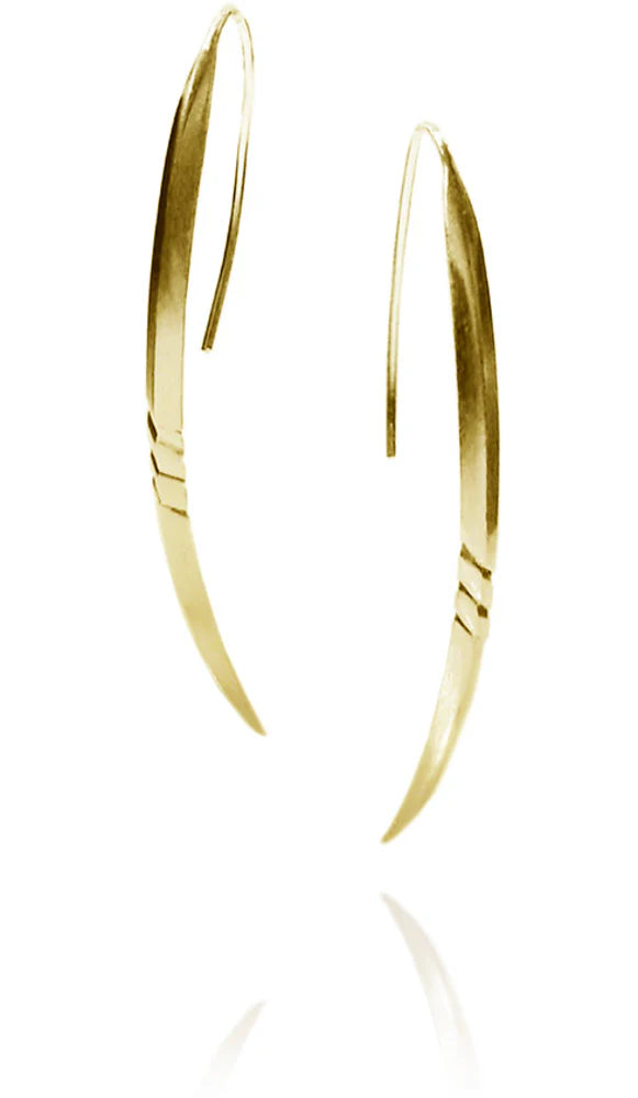 Gold Plated Brazilian Espada Earrings by Sikara & Co.