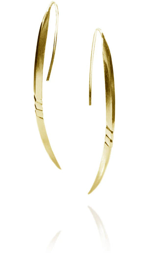 Gold Plated Brazilian Espada Earrings by Sikara & Co.