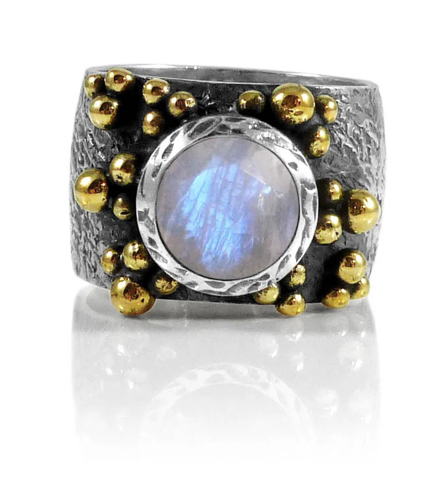 Haifa Garden Ring with White Moonstone by Sikara & Co.