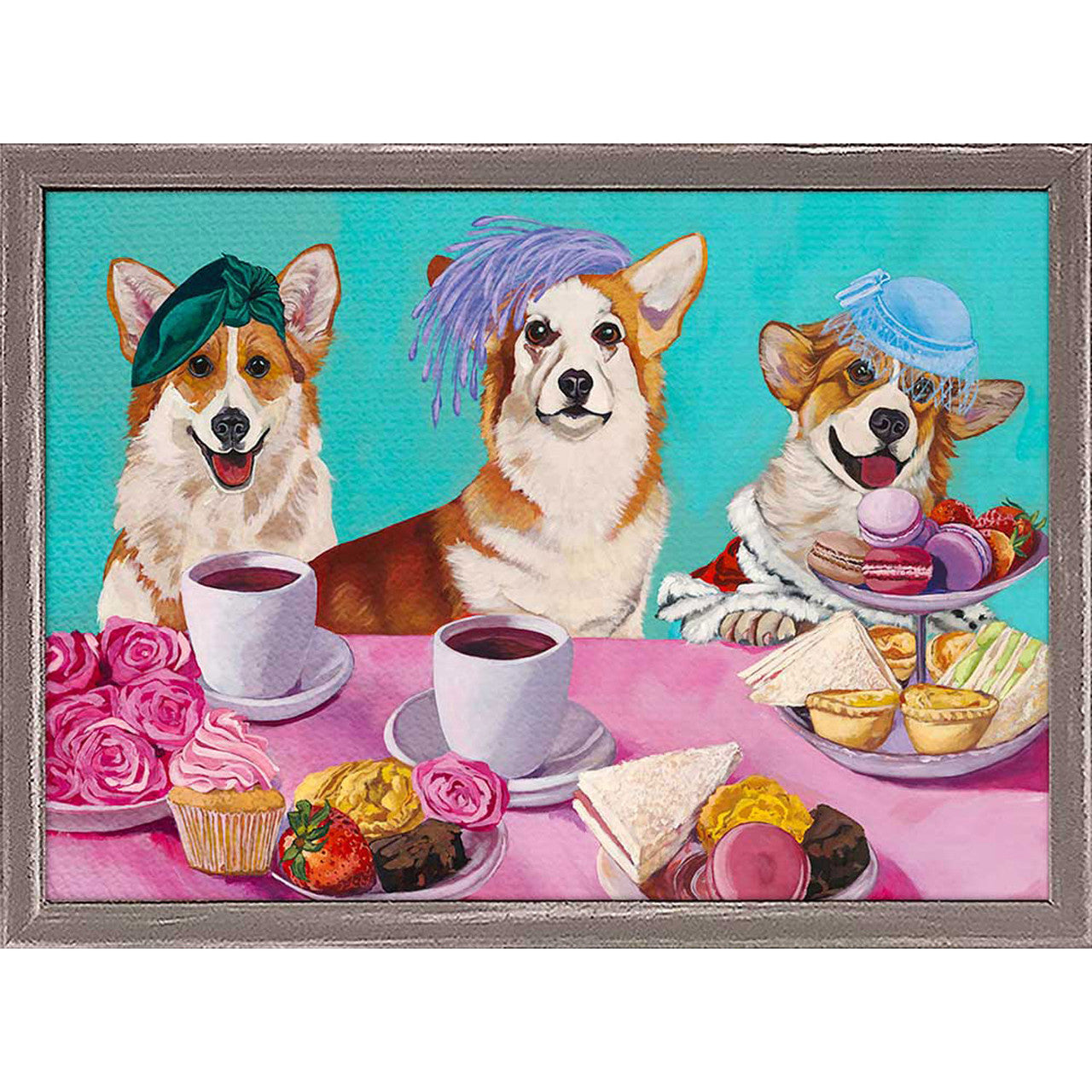 Corgi Party Mini Framed Canvas Print Art for the People Gallery