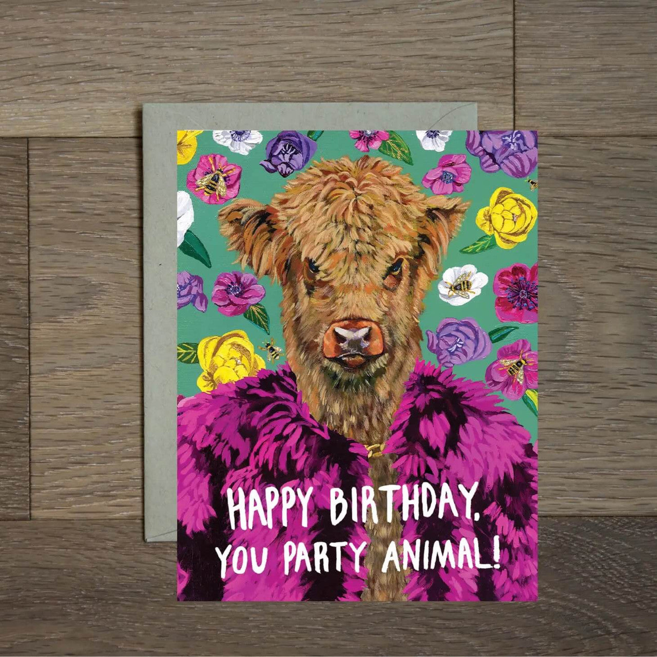 Happy Birthday Card + Highland Cattle by Stationery Bakery