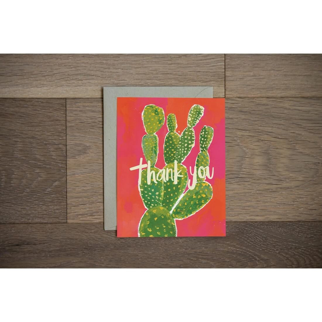 Thank You Card with Green Cactus by Stationery Bakery