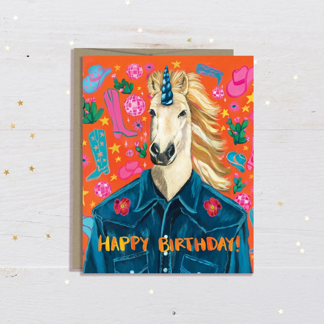 Happy Birthday Card + Funky Disco Unicorn