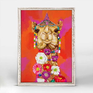 Camel Queen Mini Framed Canvas Print by Stationery Bakery