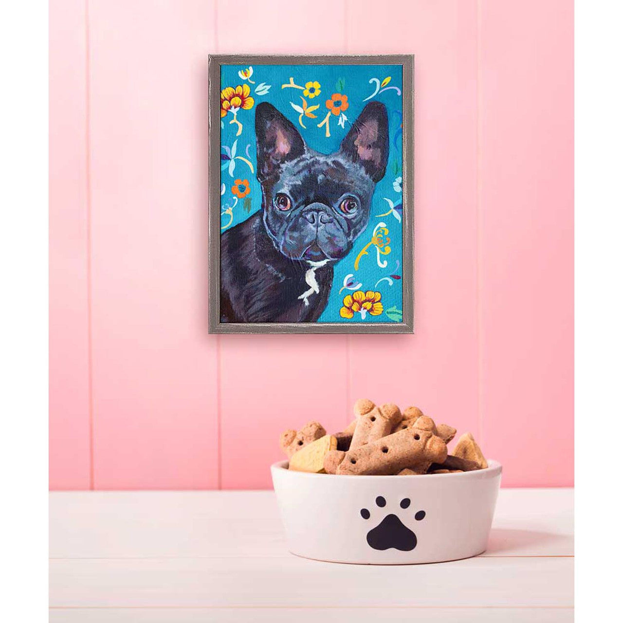 French Bulldog Mini Framed Canvas Print by Stationery Bakery