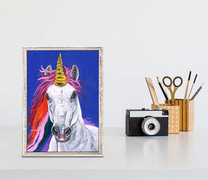 Unicorn Power Mini Framed Canvas Print by Stationery Bakery