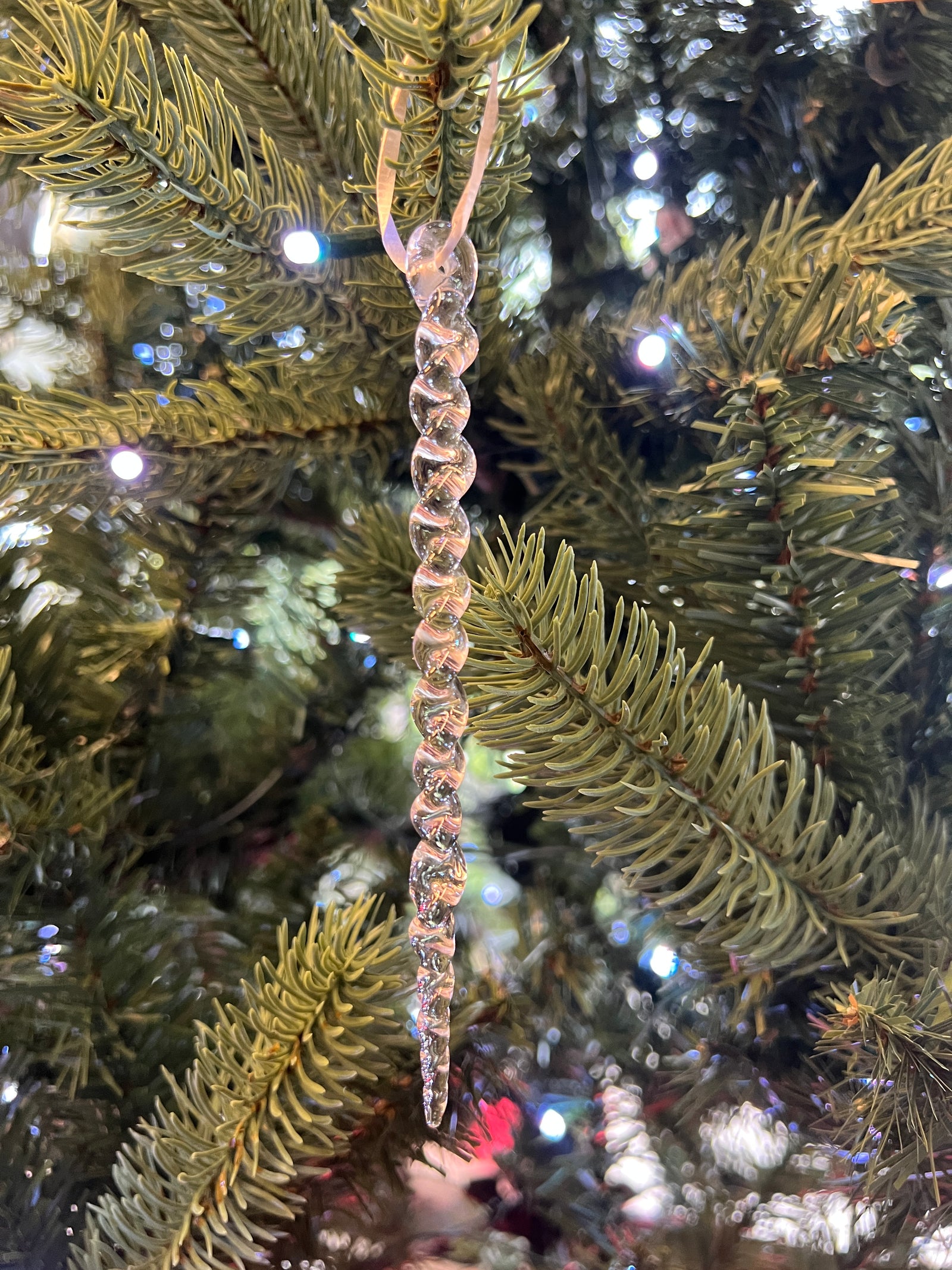 Clear Glass Icicle Christmas Ornament by Steve Vaught