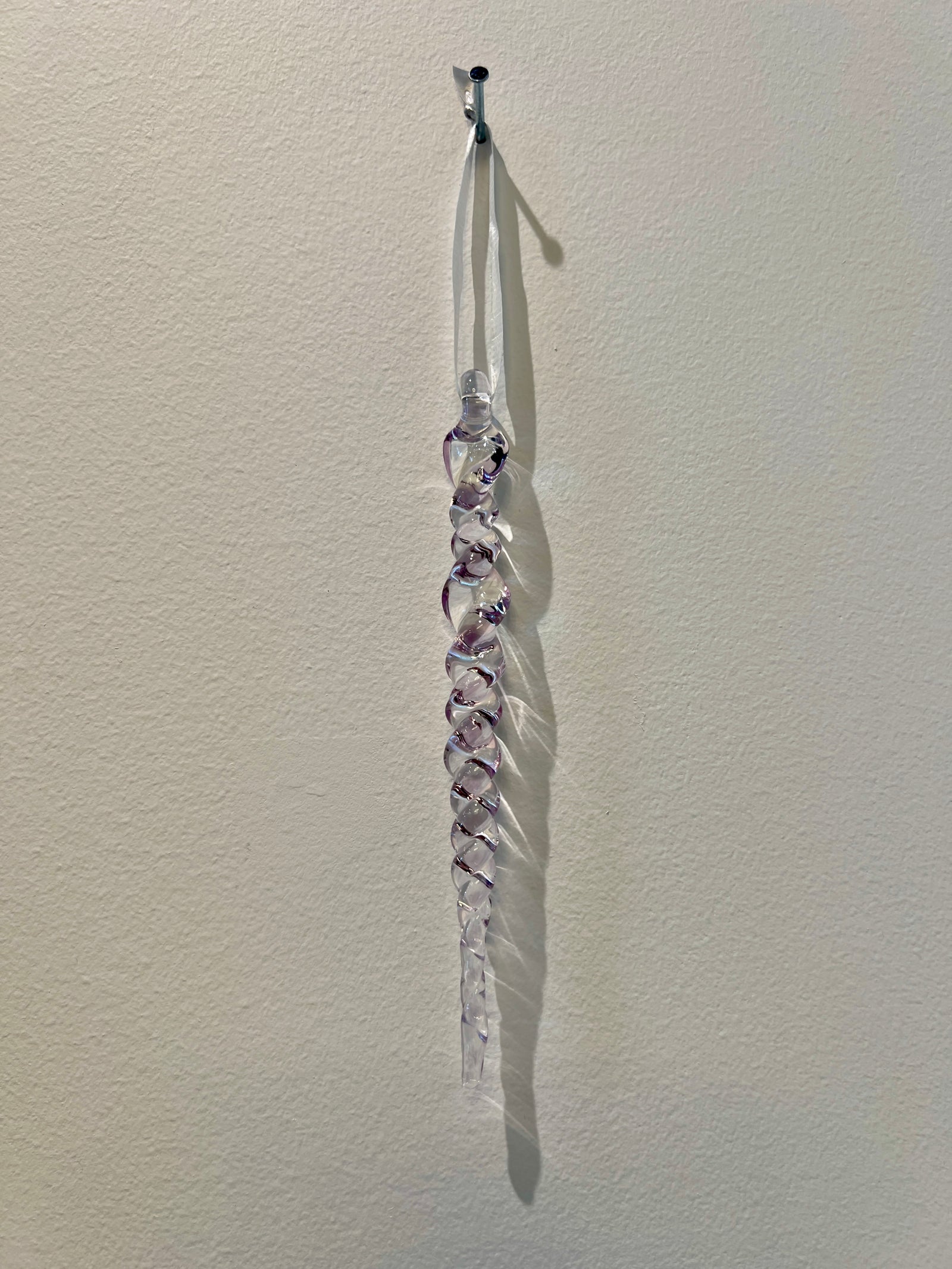 Pink Icicle Glass Christmas Ornament by Steve Vaught
