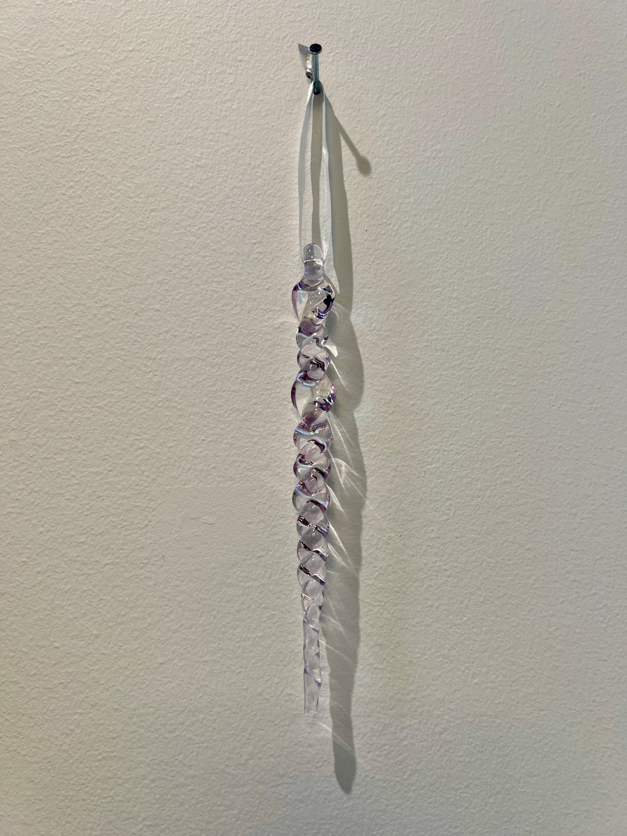 Pink Icicle Glass Christmas Ornament by Steve Vaught