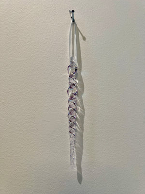 Pink Icicle Glass Christmas Ornament by Steve Vaught
